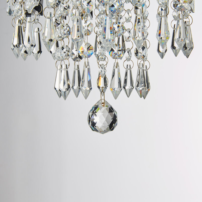 Cheyan 5-Light 11" Crystal Chandelier Ceiling Light Fixture with Flush Mount, Chrome