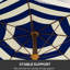 Parasol de plage portatif 6,2 pi, couverture 40+, charmant auvent ventilé, sac de transport, rayure bleue - sac de charme pour les amoureux de l'extérieur