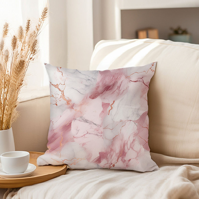 Abstract Pink Marble Geode Crystal IV Modern, 20"H x 20"W