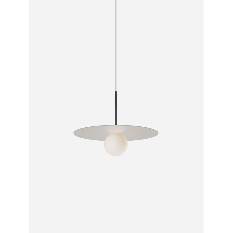 Bola Disc Pendant, 6" H x 18.5" W x 18.5" D, Sand/Black, 290 lm
