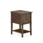 2 Piece Bedroom Set - Button Tufted Modern Bed - Brown Taupe Velvet Fabric Upholstered Headboard and a Distressed Jacobean Finish Nightstand-879351935-879351932