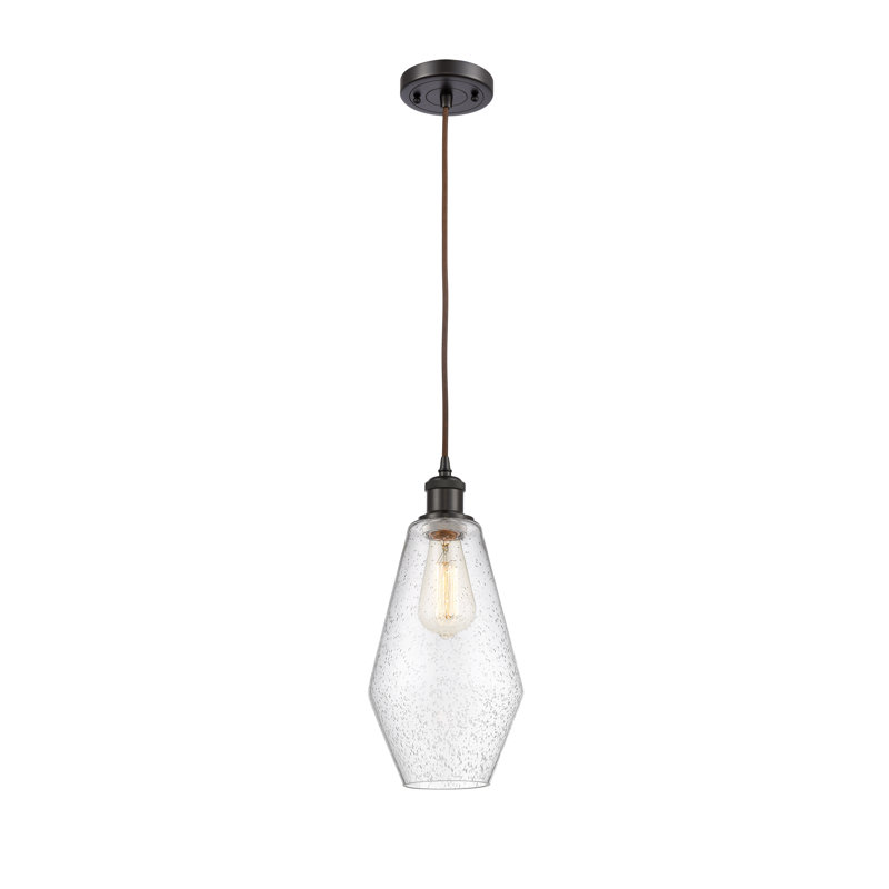 Luminaire suspendu simple à 1 lumière Gabbie, Bronze huilé