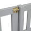Lit simple superposé au dessus d'un lit double avec glissade, escalier de rangement, lit superposé en bois de pin massif avec garde-corps-344731774