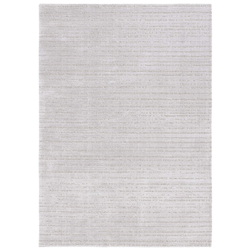 Tapis abstrait en polypropylène / polyester / jute / sisal tissé à la machine Shabbona gris clair / gris