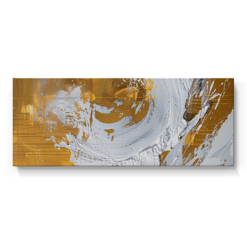Toile tendue avec châssis abstrait # 4, H 12 po x l 30 po