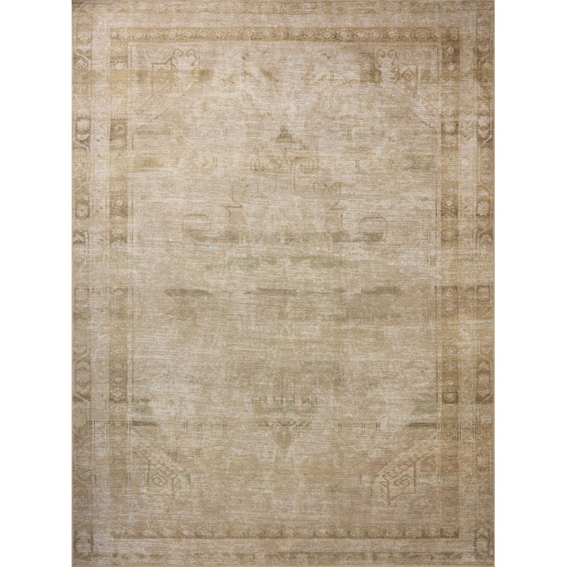 Amber Lewis x Loloi Cambria Natural / Jade Area Rug, Rectangle 8'6" x 11'6"