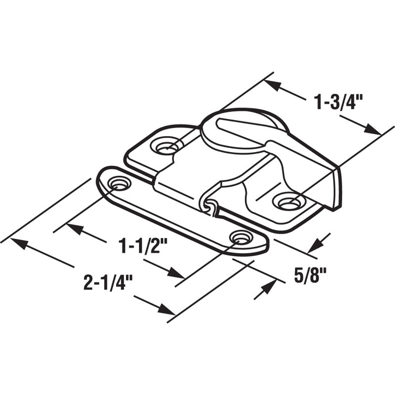 Serrure de ceinture Prime-Line, entraxes de 1-3 / 4 et 1-1 / 2 po, pour fenêtres à guirlande simple / double, acier avec levier moulé sous pression, peinture blanche, (paquet de 1)