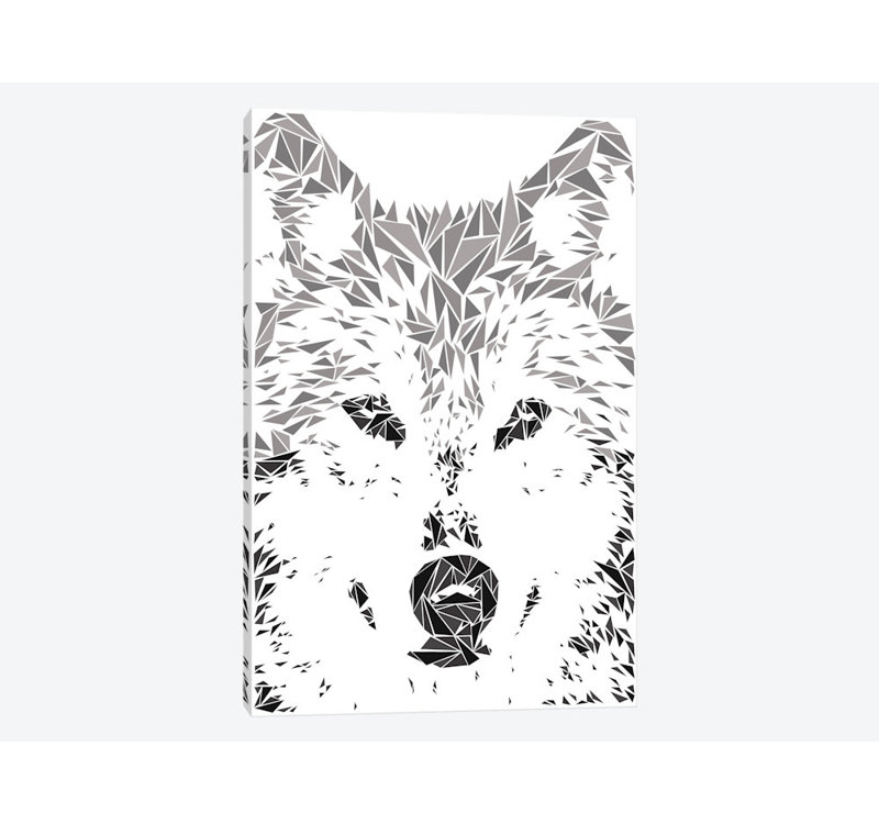«Gray Wolf», impression sur toile, H 60 po x l 40po x P 1,5 po, Toile tendue, Pas de tapis