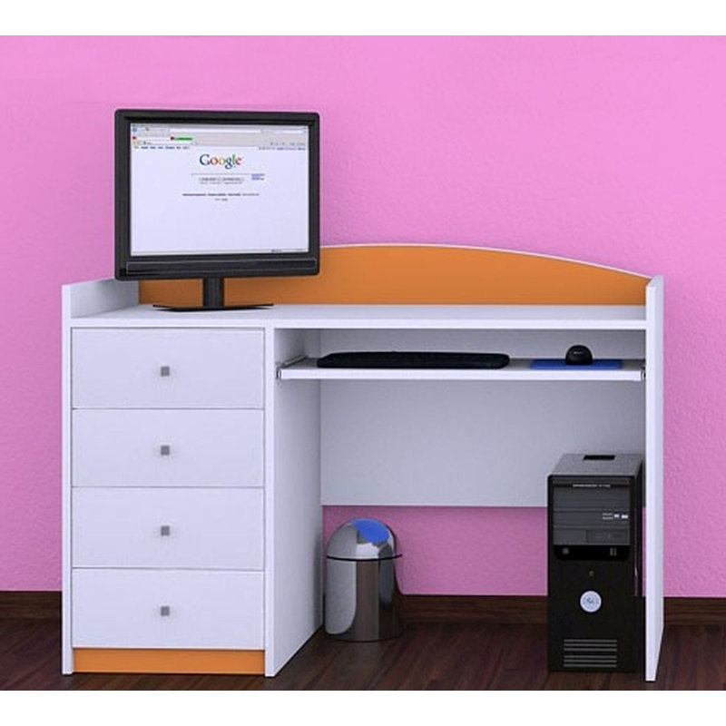 Thelonius 125cm Computer Desk, Orange