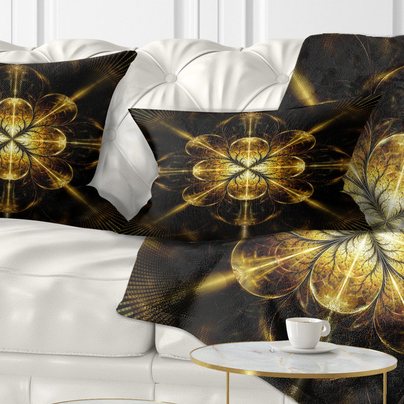Grand coussin lombaire en fleur fractale floral