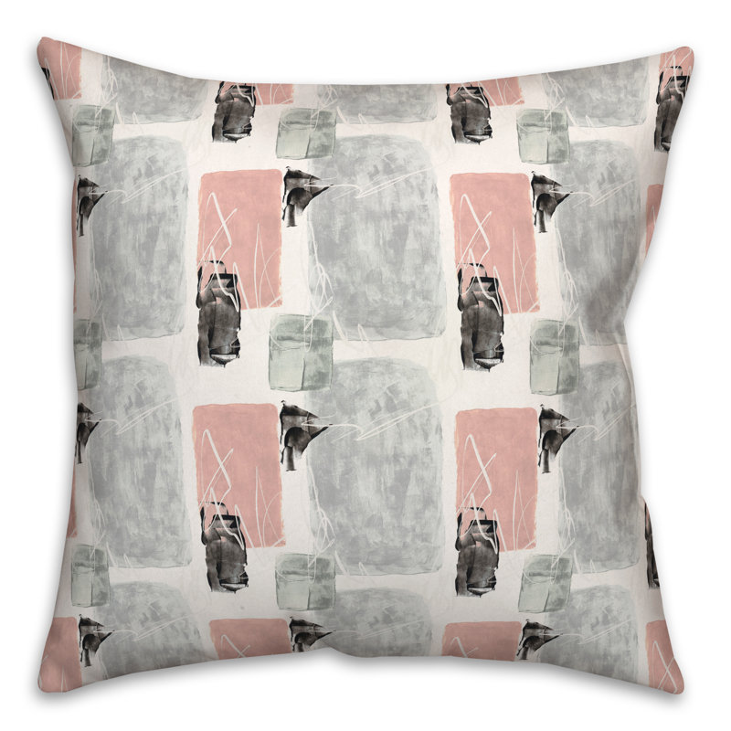 Abstract Spun Polyester Throw Pillow