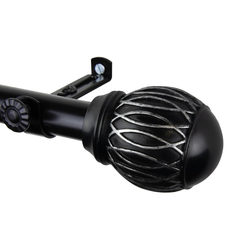 Tringle à rideaux 3/4 po Doughman, Noir, 66" – 120"