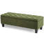 Banc avec surface bouclée et rangement, pieds en bois d'hévéa, capacité de 300 lb, ouverture automatique du couvercle, surpiqûres capitonnées à losanges, idéal pour la décoration intérieure, rangement en boucle de L 52,43 po x l 17,94 po