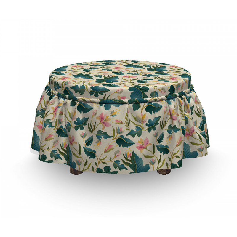 Housse pour repose-pieds tropical leaves