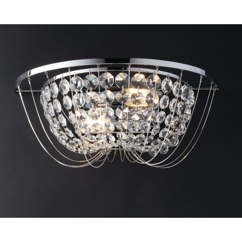 Graddy Aluminium (hammered) Flush Mounted Sconce, Chrome, Chrome