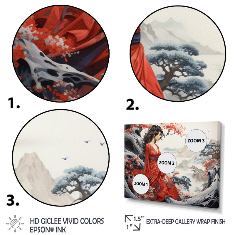 «Japon Art Ukiyoe Reverie Of Woman III», reproduction sur toile, H 30 po x l 40 po x P 1,5 po, Cadre doré simple