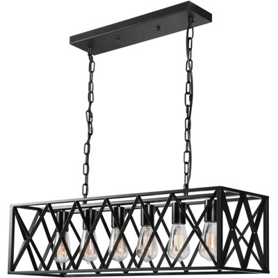 Luminaire suspendu rectangulaire 6 lumières