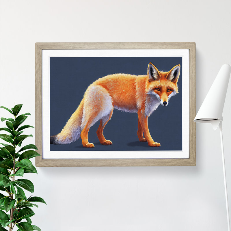 Special Fox - Framed Print, 46cm H x 64cm W x 2cm D, Oak