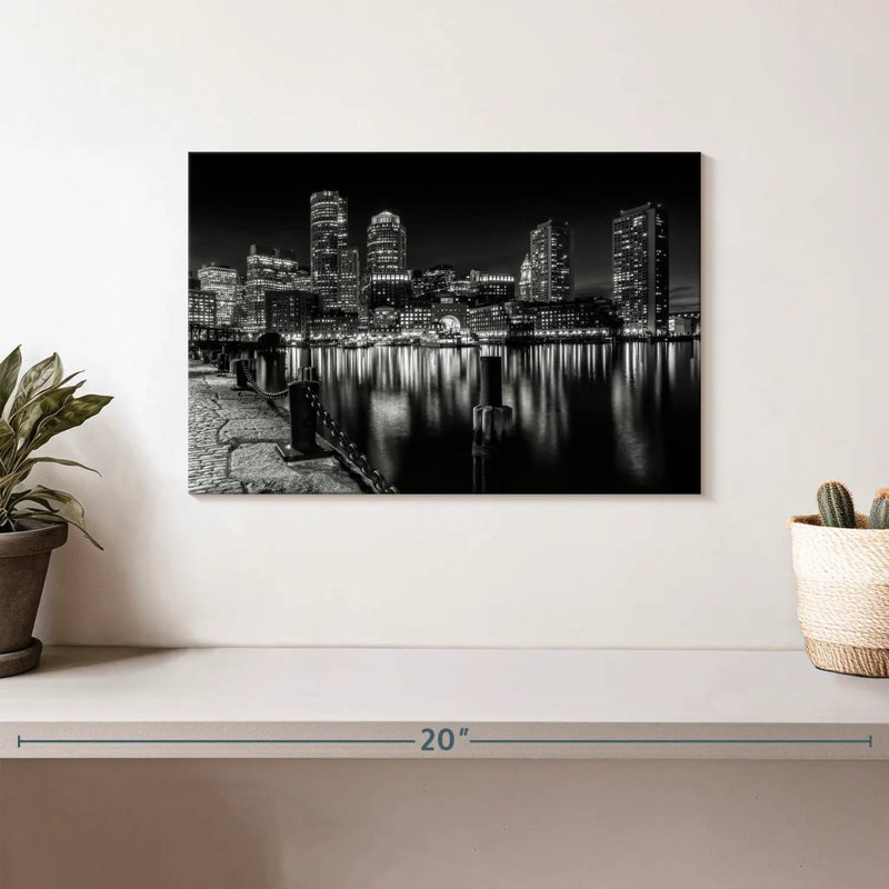 Sir Pier Boston Fan Pier Park la nuit, H 8 po x l 12 po