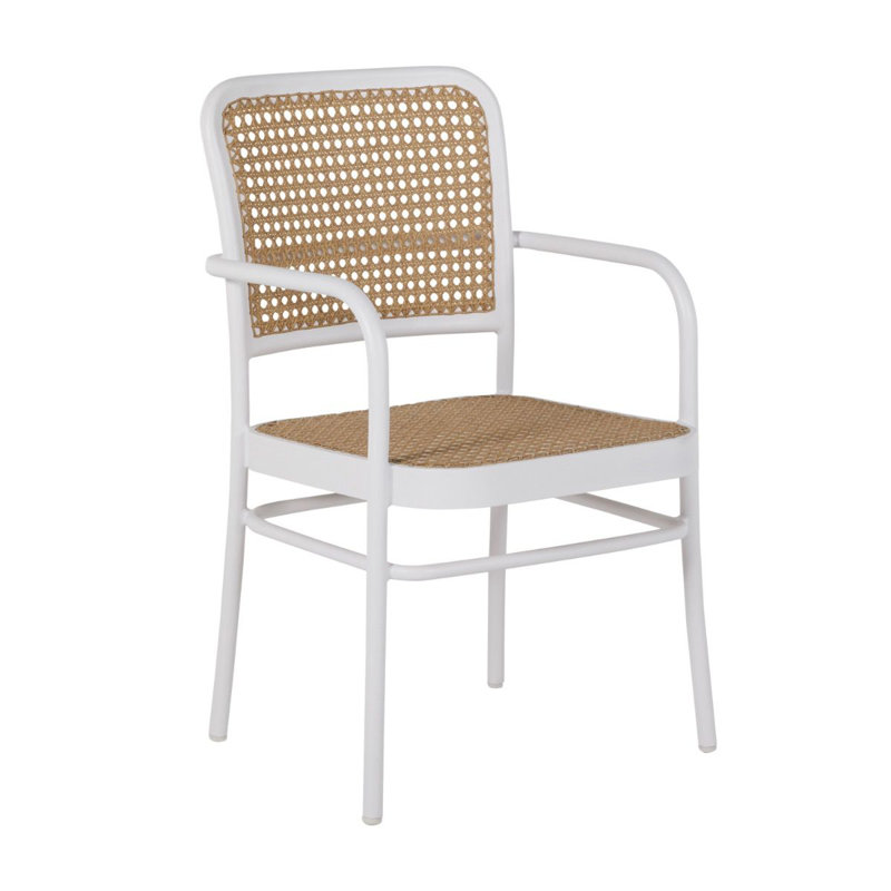 Bordeaux Patio Dining Armchair, Chalk
