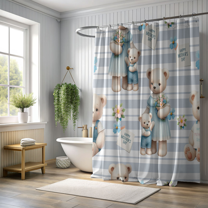 Rideau de douche Parents Bear - Premium 10, H 74 po x l 71 po