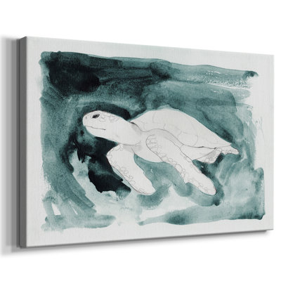 Sea Turtle Searching II -Gallery Wrapped Cavas