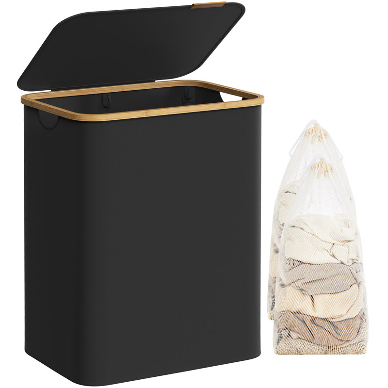 Laundry Hamper with Handles, 52x38.5x70.5cm, Black
