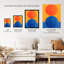 Wall Art Print Tangerine Orbs Abstract Living Room