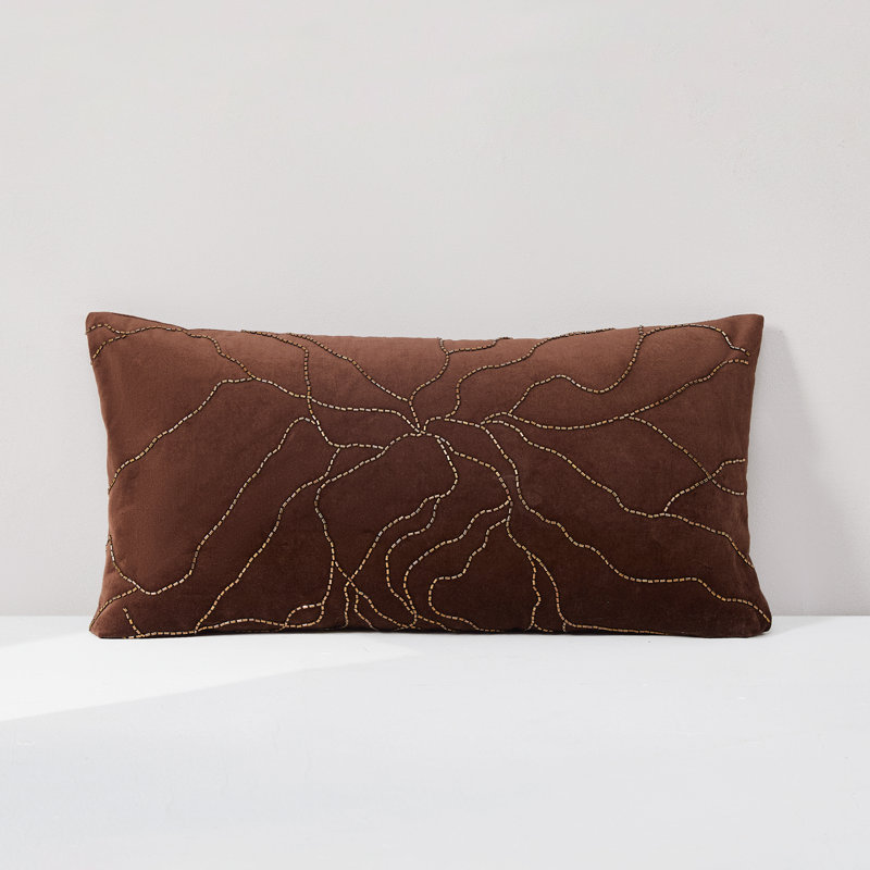 Housse de coussin en coton Roots, Brun