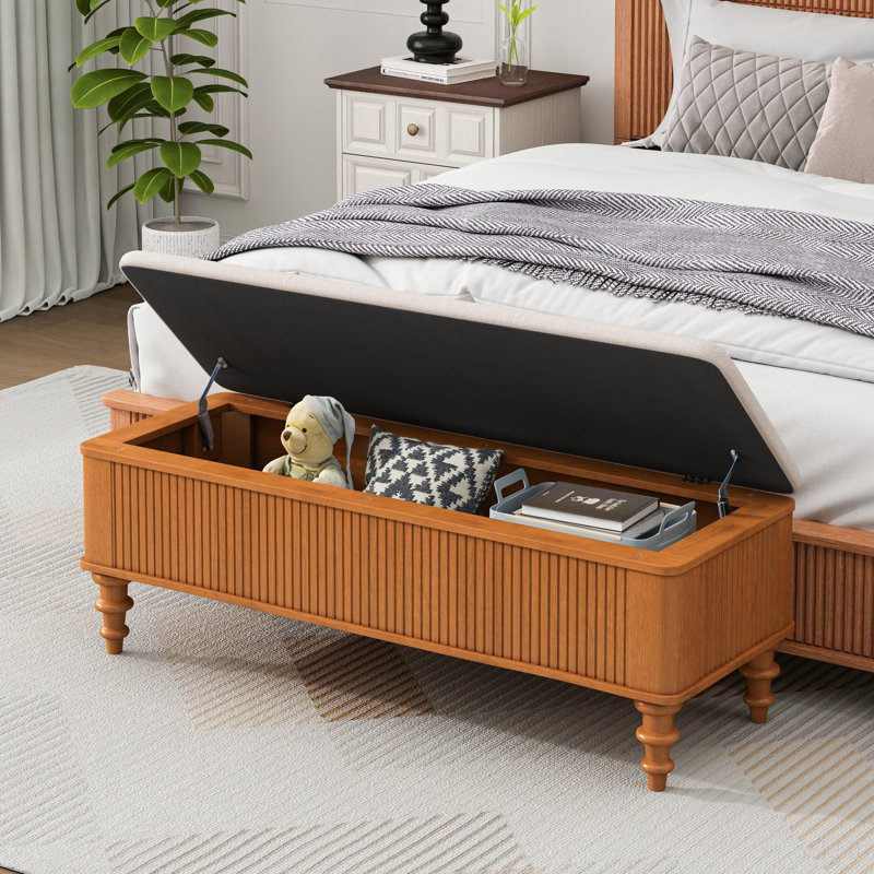 Banc de rangement multifonctionnel avec repose-pieds
