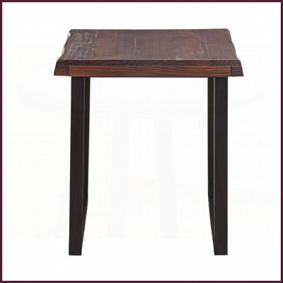 Table basse Jennings Rustic Live Edge - Bois de pin massif, plateau en cerisier et amp; Base en ébène, parfaite pour un ensemble complet occasionnel