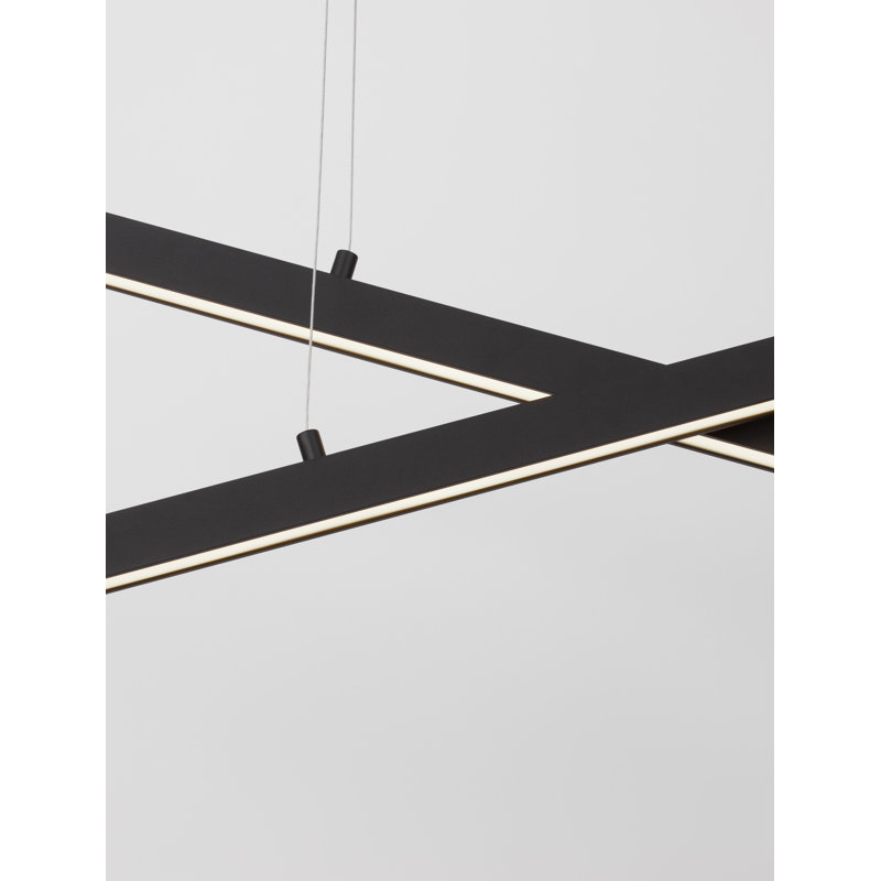 2 - Light Black LED Geometric Pendant