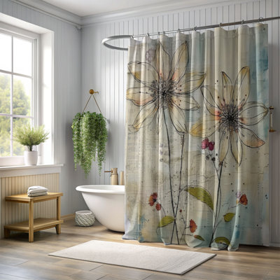 Timeworn Blossoms - 1 Piece Standard Shower Curtain