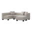 Canapé modulaire en L modulaire avec repose-pieds et coussins décoratifs gris avec pieds en plastique noir-131300396