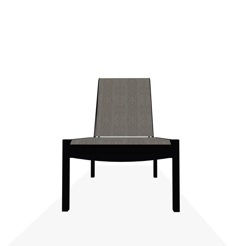 Chaise longue sans accoudoirs empilable en polymère avec accoudoirs Leeward, Noir, Fumée