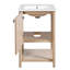 Ensemble de meuble-lavabo simple autoportant de 20 pouces avec lavabo en céramique et porte à fermeture douce, style français pour un décor de salle de bain élégant