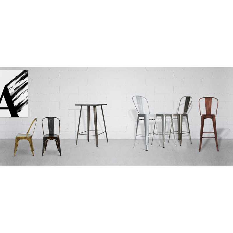 Katsikis Aluminum Outdoor Stool, Rose Gold