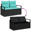vidaXL Garden Sofa Set with Cushion 6 pcs Black Poly rattan
