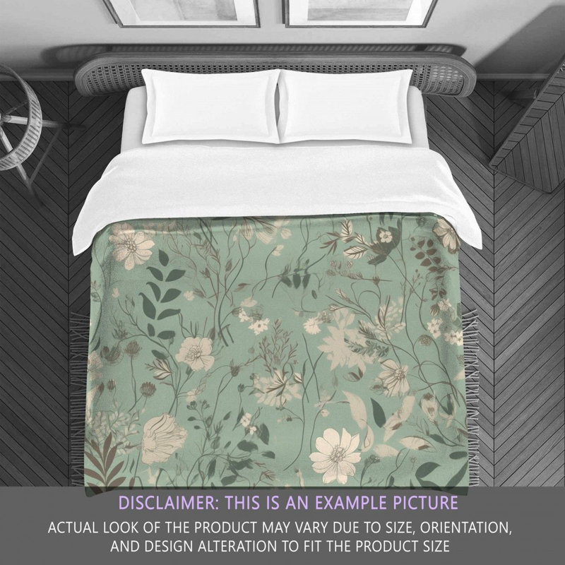 Floral Green/Beige Microfiber Comforter, Twin Extra Long Comforter
