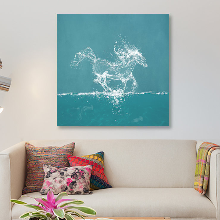 «Water Horse», impression sur toile, H 12 po x l 12 po x P 0,75 po, Toile tendue, Pas de tapis