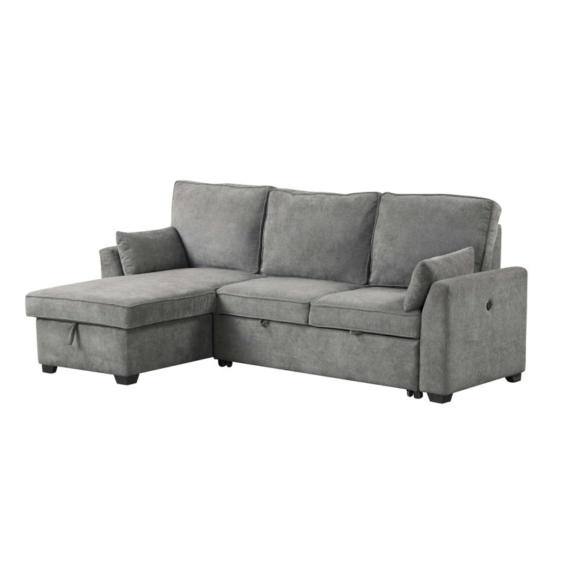 Tissu avec canapé à accoudoirs carrés, Gris