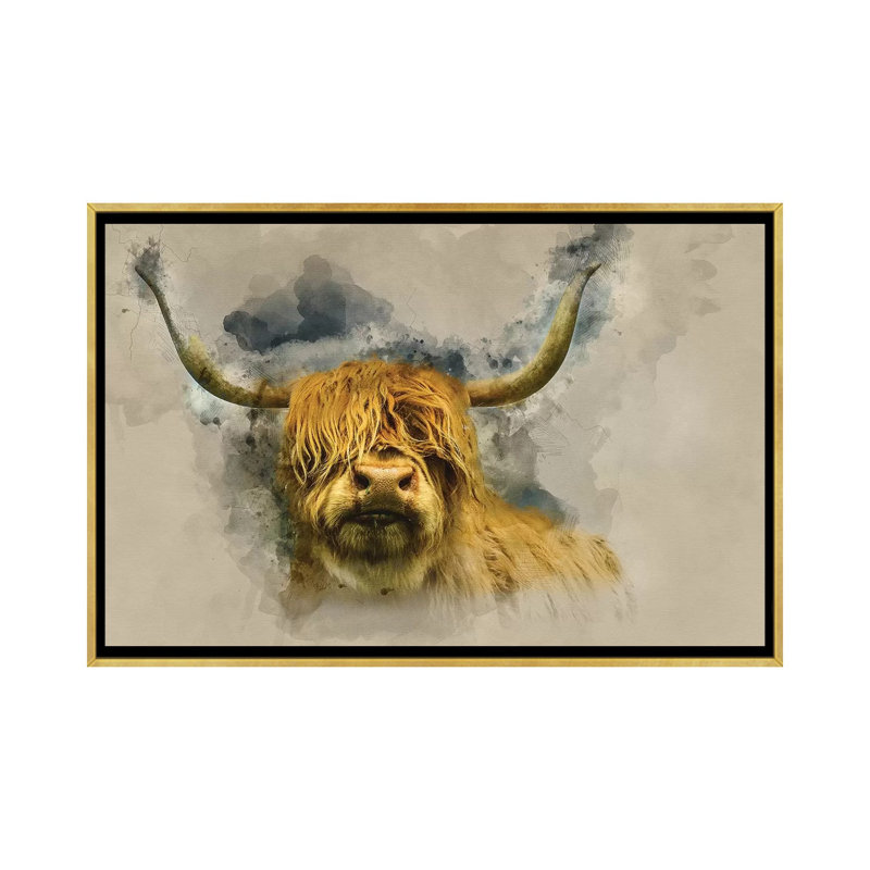 « Henry » par Mark Gemmell-impression d’art graphique, Pas de tapis, Toile encadrée d'or, H 18 po x l 26 po x P 1,5 po