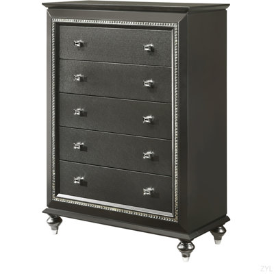 Commode à finition gris métallique