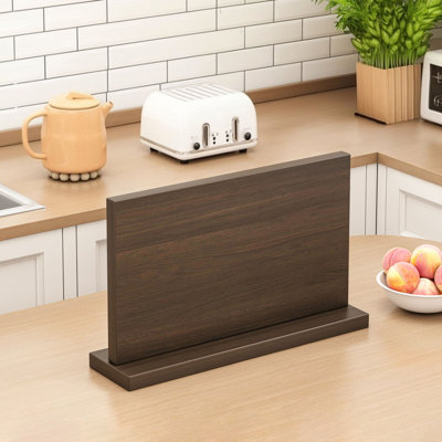 THMINS Large Magnetic Knife Holder Double-Sided Magnetic Knife Block Universal Multi-function Display Rack for Kitchen Counter (Dark Gray)