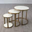 3 Piece Marble Top Nesting Table Set-Brass
