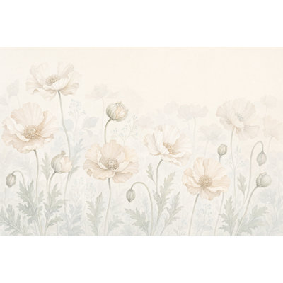 Papier peint fleurs de pavot