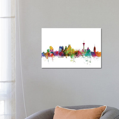 San Antonio, Texas Skyline by Michael Tompsett - 1 Piece Wrapped Canvas Wall Art
