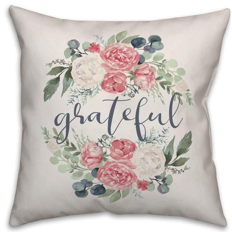 Floral Pillow Cover, 18" x 18"