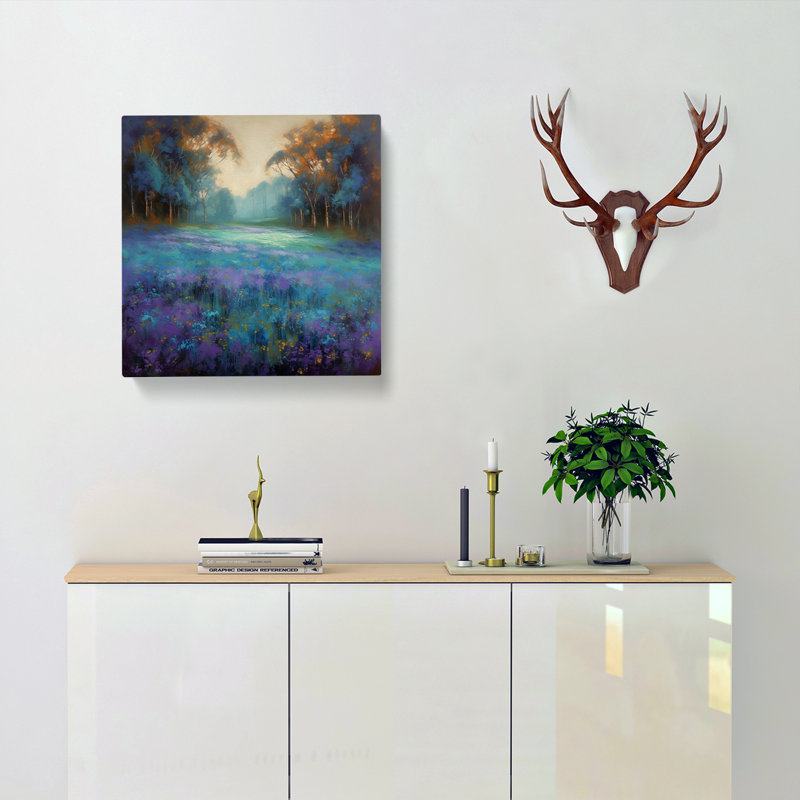 Bluebell Colour Field Painting - Print, 50cm H x 50cm W x 3cm D