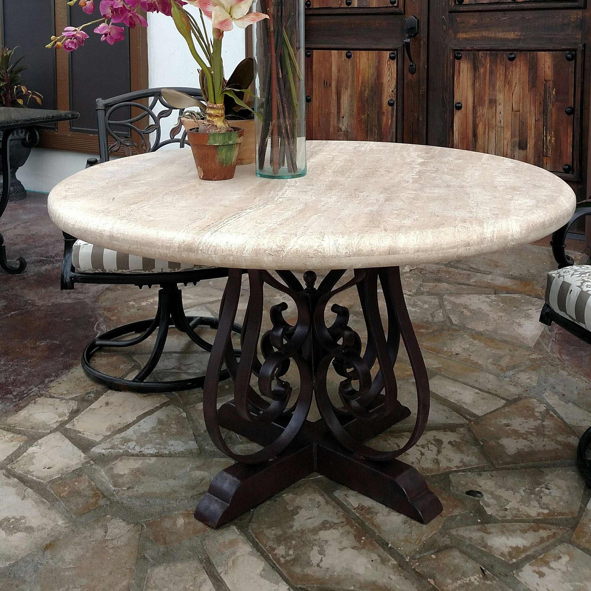 Wrought iron clearance dining table base